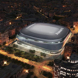 Aspecto que tendrá el estadio Santiago Bernabéu tras su remodelación. EFE