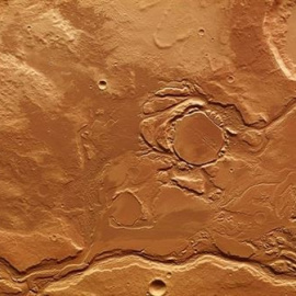 Descubren el rastro de inundaciones en la principal región volcánica de Marte. /ESA