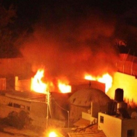 La tumba del patriarca José incendiada. - EUROPA PRESS