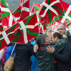 El presidente del PNV, Andoni Ortuzar, durante la celebración del Alderdi Eguna. / EFE