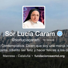 Cabecera del perfil de Sor Lucía Caram en twitter