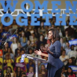 Michelle Obama critica duramente a Donald Trump durante un acto en Manchester (New Hampshire). / EFE