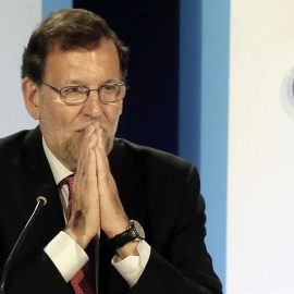 El presidente del Gobierno, Mariano Rajoy, en Génova. EFE/Archivo