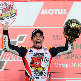 Marc Marquez, tras la victoria en la carrera. EFE