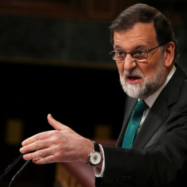 Intervención de Mariano Rajoy en el Congreso durante la celebración de la primera jornada de la moción de censura contra el Gobierno - REUTERS