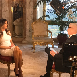 Melania Trump durante su entrevista con Anderson Cooper, de la CNN. /REUTERS