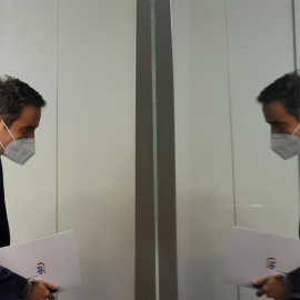 García Egea, el jueves en la sede del PP. EFE/Javier Lizón