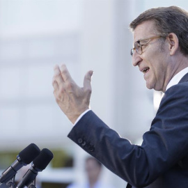 Feijóo, en en Cerdanyola del Vallès este viernes 1 de julio. EFE/ Quique García