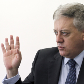 El nuevo presidente ejecutivo de la petrolera estatal brasileña Petrobras, Aldemir Bendine, hasta ahora presidente del Banco de Brasil. REUTERS/Nacho Doce