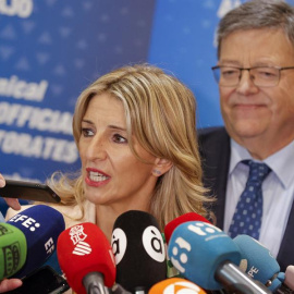  Yolanda Díaz, este viernes en València. EFE/Manuel Bruque