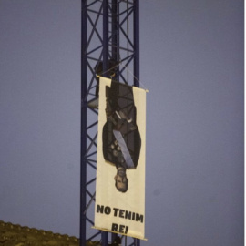 Imagen del cartel en el que podía leerse 'No tenemos rey'