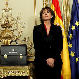 13/01/2020.- La exministra de Justicia Dolores Delgado durante el acto de traspaso de cartera a su sucesor en el cargo, Juan Carlos Campo. / EFE
