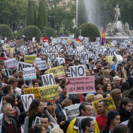 Una manifestación en la Plaza de Neptuno. REUTERS