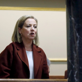07/01/2020.- La diputada de CC, Ana Oramas, durante la sesión de investidura de Pedro Sánchez. / EFE - JUAN CARLOS HIDALGO