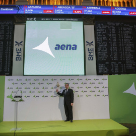 El presidente de Aena, Jose Manuel Vargas Gomez, en el acto de comienzo de cotización en bolsa de la empresa de aeropuertos. REUTERS/Andrea Comas