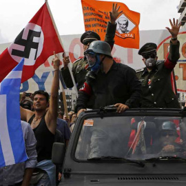 Protesta en Atenas contra la visita de Angela Merkel a Grecia en octubre de 2012. - REUTERS