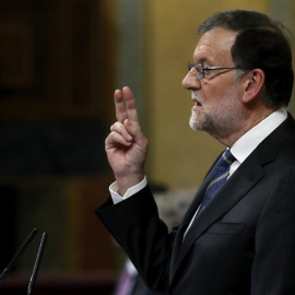 Rajoy, durante su discurso de investidura. EFE/Chema Moya