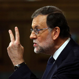 Rajoy durante una de sus intervenciones en la sesión de investidura. / ANDREA COMAS (REUTERS)