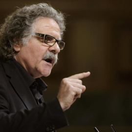 El portavoz de ERC en el Congreso, Joan Tardà, durante su intervención en la segunda jornada del debate de investidura del candidato del PP, Mariano Rajoy./ EFE