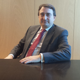 El portavoz del Grupo Vasco (EAJ-PNV) en el Congreso, Aitor Esteban, en la sala de reuniones de su formación.