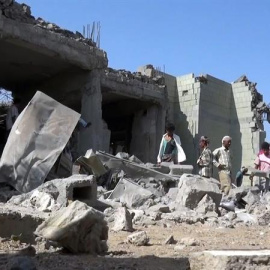 Imagen de la prisión bombardeada en Yemen. EFE/