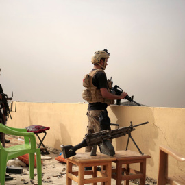 Fuerzas especiales en Bazwaia, al este de Mosul. REUTERS/Zohra Bensemra