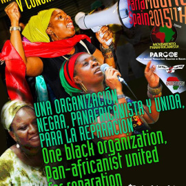 Fragmento del cartel del V Congreso Político Nacional del Movimiento Panafricanista de España.