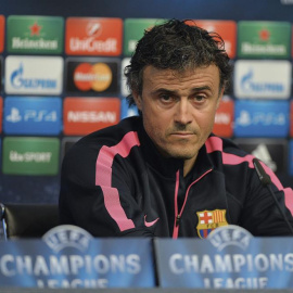 Luis Enrique, durante la rueda de prensa. EFE/Peter Powell