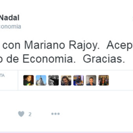 Tuit de la cuenta falsa de Álvaro Nadal,