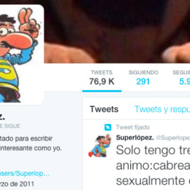 Perfil en Twitter de @superlopezxxl