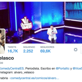 Captura del perfil de Twitter de Álvaro Velasco.