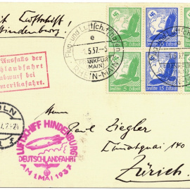 Carta destinada a Zurich fechada en 1937