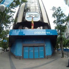 Sede nacional del PP en la madrileña calle de Ferraz. E.P.
