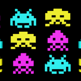El ordenador superó a personas profesionales en más de la mitad de los videojuegos analizados, como Space Invaders. / Taito Corporation