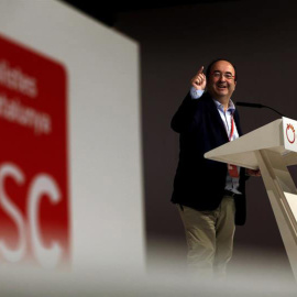 El líder del PSC, Miquel Iceta, durante su discurso tras ser ratificado en el congreso del PSC. / ALBERTO ESTÉVEZ (EFE)