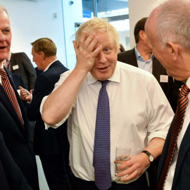 Boris Johnson en un acto en la univesidad de Sunderland el mismo día que Reino Unido deja la Unión Europea. (REUTERS)