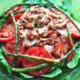 Ensalada de espinacas y queso de cabra