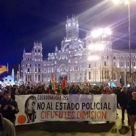 Imagen de la manifestación contra Cristina Cifuentes y el "Estado policial".