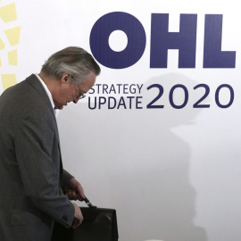 El consejero delegado de OHL, Josep Piqué, antes de la presentación a los medios de comunicación el plan estratégico con horizonte 2020.  EFE/Juan Carlos Hidalgo