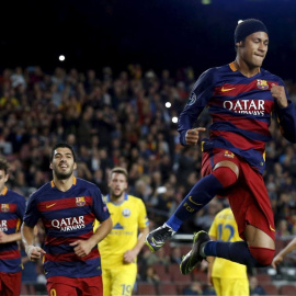 Neymar celebra un gol.- EUROPA PRESS