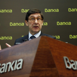 El presidente de Bankia, Jose Ignacio Goirigolzarri,  en la presentación de resultados de la entidad en 2014. REUTERS/Susana Vera
