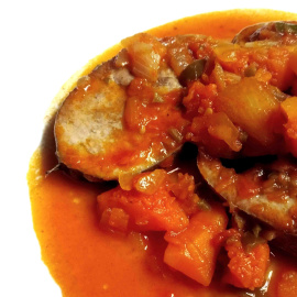 Receta de marmitako de atún y calabaza. Pato Confinado. 