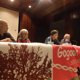 De izquierda a derecha, Mikel Paredes Manot, Marçona Puig Antich, Eduardo Araujo y Manuel Blanco Chivite. / DANILO ALBIN