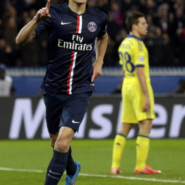 Edison Cavani celebra un gol contra el Chelsea. /REUTERS