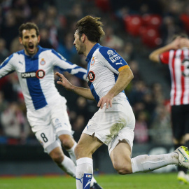 Víctor Sánchez celebra su gol en San Mamés. /REUTERS