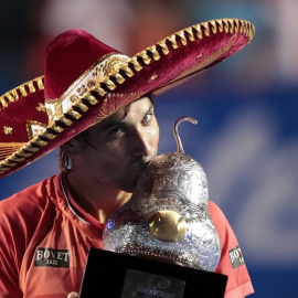 David Ferrer tras ganar su cuarto título en el Abierto de México. /EFE