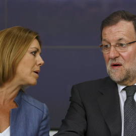 María Dolores de Cospedal y Mariano Rajoy en el último Congreso Ejecutivo Nacional del PP. REUTERS/Sergio Perez