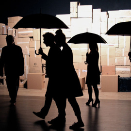 Un instante de la actuación en el teatro Alfil