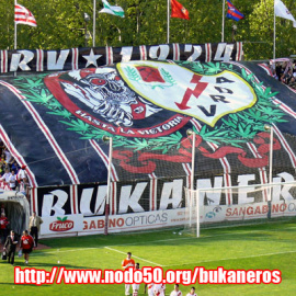 Imagen del fondo donde se sitúan los Bukaneros en el estadio de Vallecas.