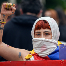  Concentración contra la conocida como 'Ley Mordaza' en la Plaza del Ayuntamiento, a 5 de junio de 2021, en Valencia, Comunidad Valenciana (España).- Jorge Gil/EUROPA PRESS